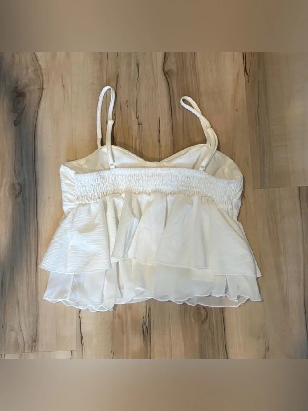 Shein White Ruffle Top with Bow Detail